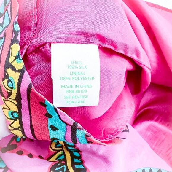 Lilly Pulitzer Pink Flower Printed Wrapped Front Skirt Size M - Picture 3 of 5